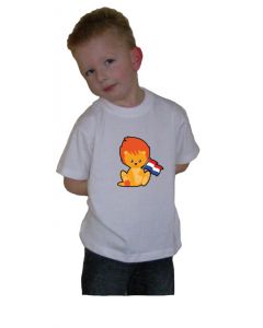 Oranje t-shirt Leeuwtje met vlag